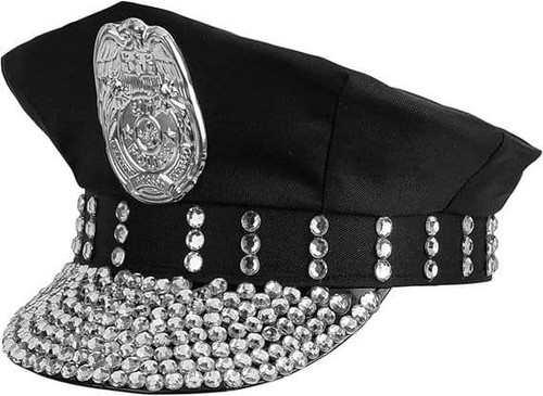 Unisex police hat - police, rhinestone