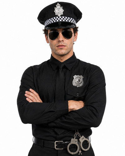 Policeman 3pc set police hat - 3pc,