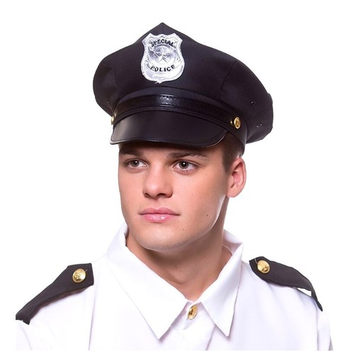 Deluxe cop hat - deluxe, black