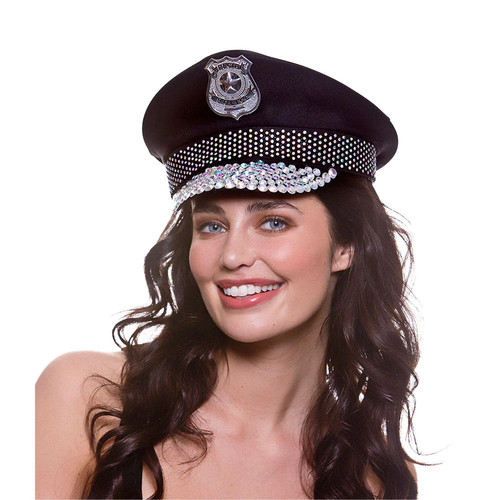 Deluxe cop hat with diamantes - cop,