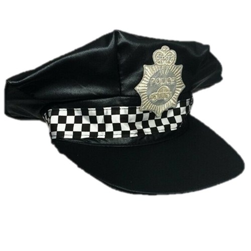 Police fancy dress hat - hat, black