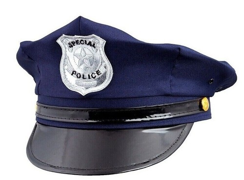 Deluxe cop hat cap blue - cap,