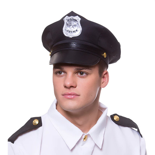 Black police hat - police,